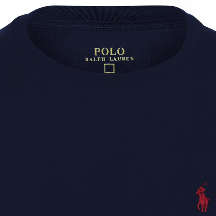 مملوكة مسبقًا Polo Ralph Lauren Navy Blue/Red Logo Crew Neck Tshirt XL
