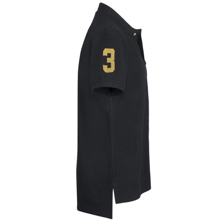 مملوكة مسبقًا Polo Ralph Lauren Black/Yellow Logo Polo Shirt XL