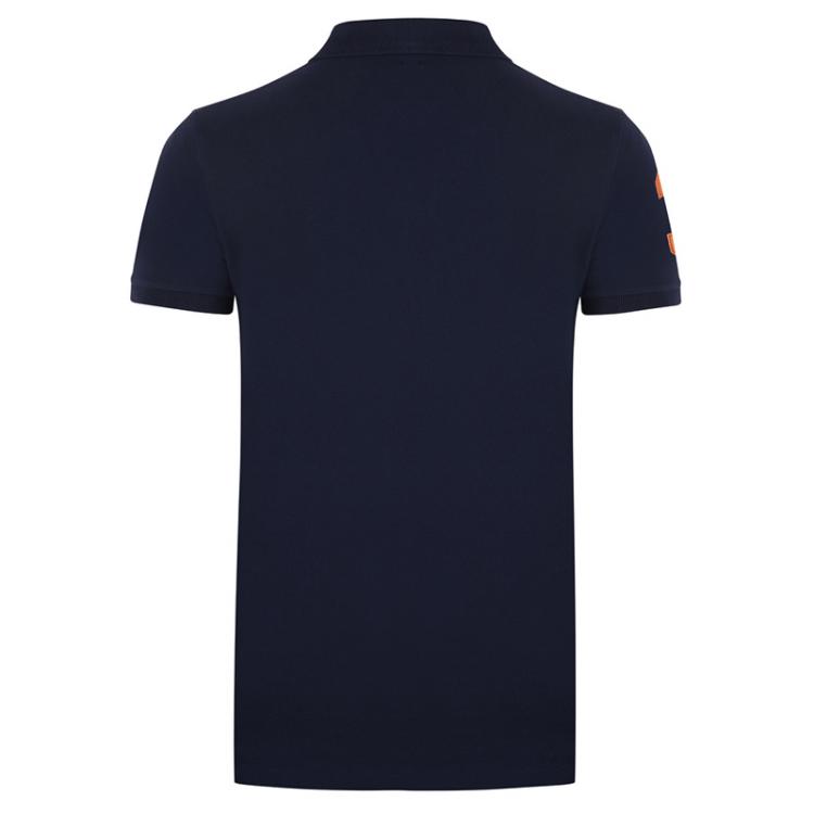 Pre Owned Polo Ralph Lauren Navy Blue/Orange Logo Polo Shirt XL