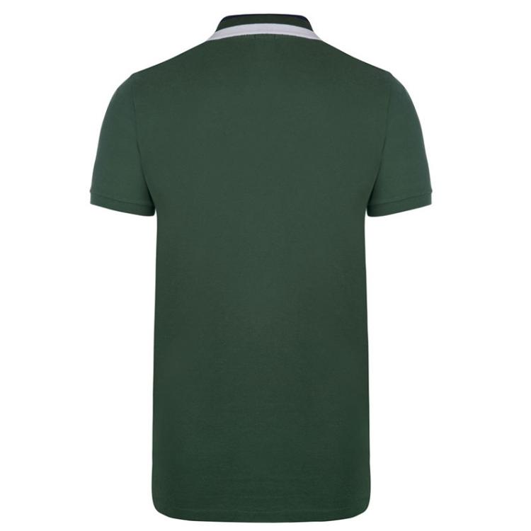 Pre Owned Polo Ralph Lauren Green/White Logo Striped Collar Polo Shirt XL