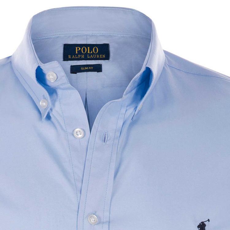 Pre Owned Polo Ralph Lauren Light Blue/Black Logo Long Sleeve Shirt XL