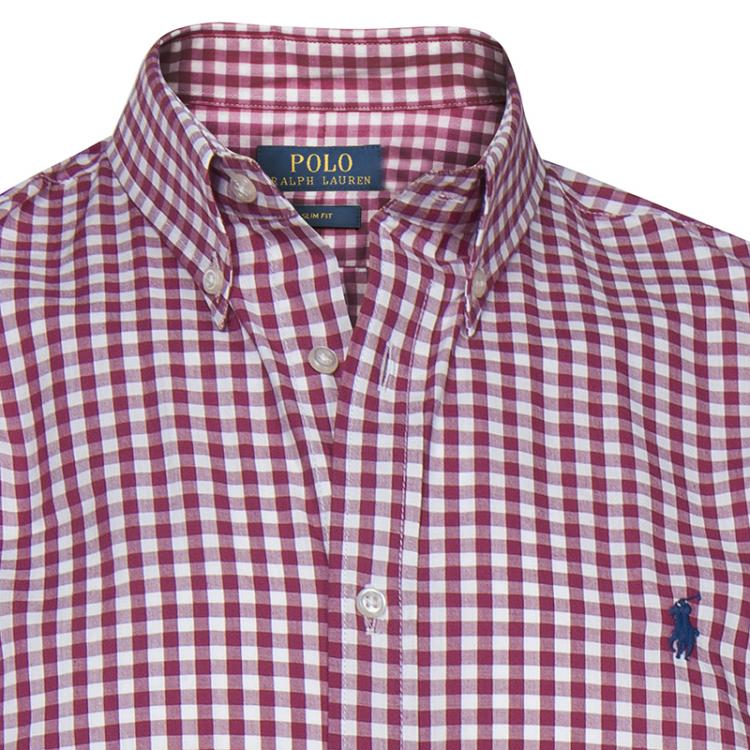Pre Owned Polo Ralph Lauren Red Checked Long Sleeve Shirt L