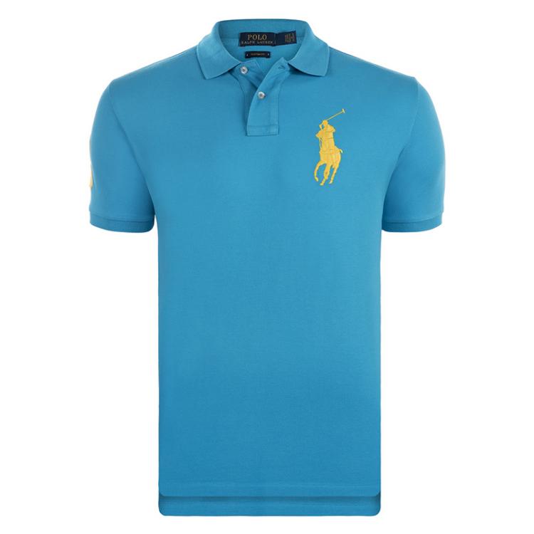 blue and yellow ralph lauren polo shirt
