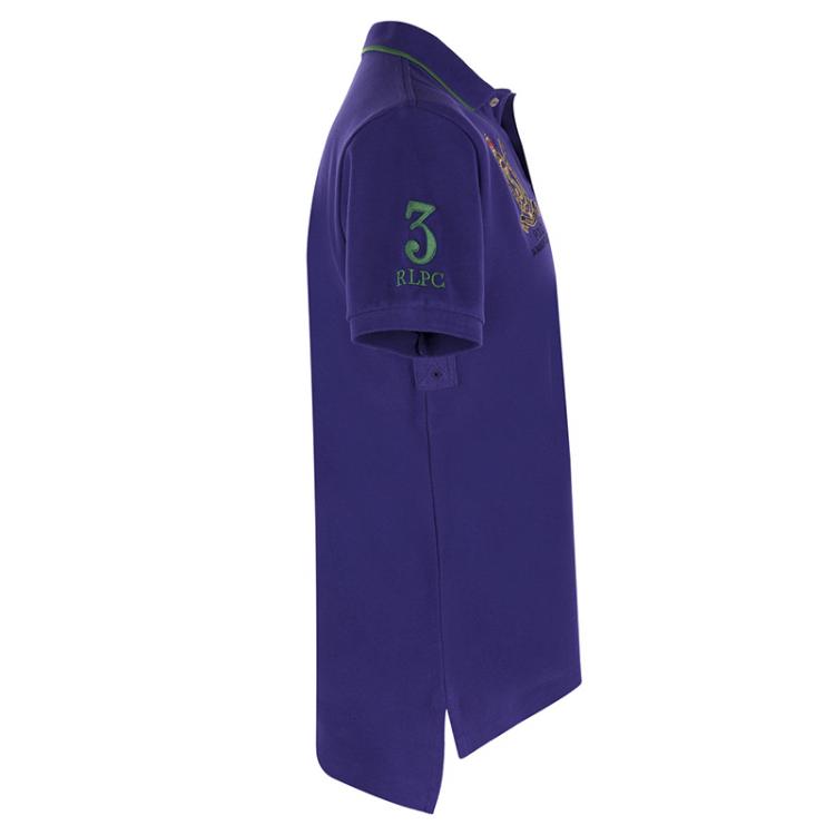 Pre Owned Polo Ralph Lauren Purple/Green Logo Polo Shirt M
