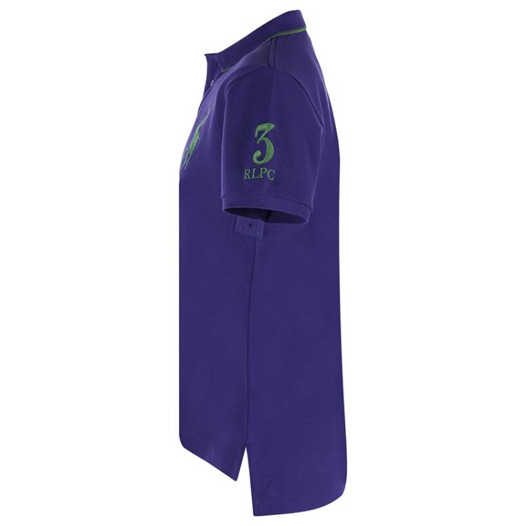 Pre Owned Polo Ralph Lauren Purple/Green Logo Polo Shirt M