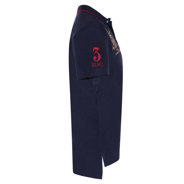 Pre Owned Polo Ralph Lauren Navy Blue/Red Logo Polo Shirt M