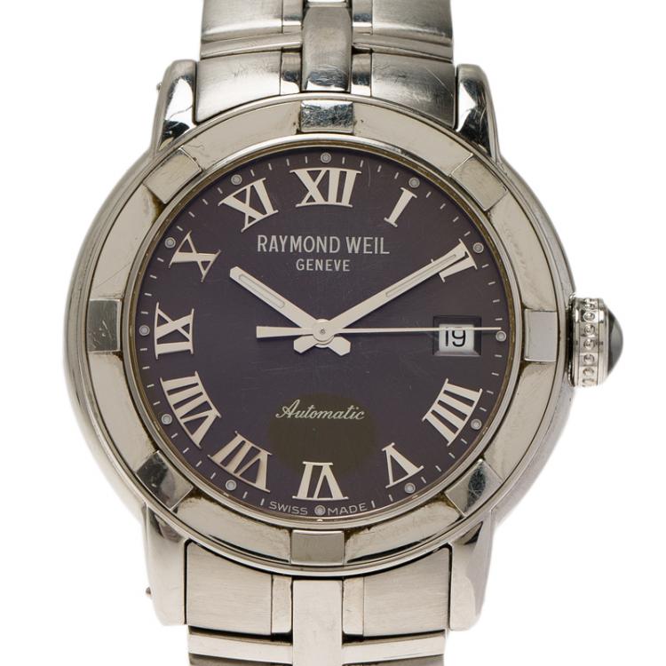 Pre Owned Raymond Weil Grey Stainless Steel Parsifal Men's Wristwatch 39MM