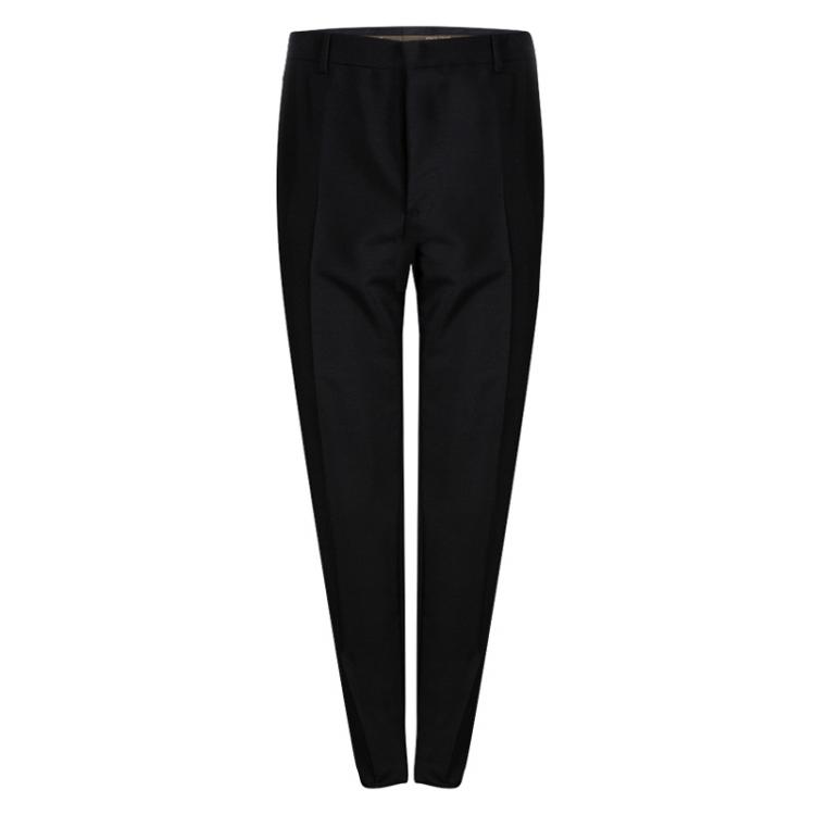 Pre Owned Roberto Cavalli Black Wool Tuxedo Suit L