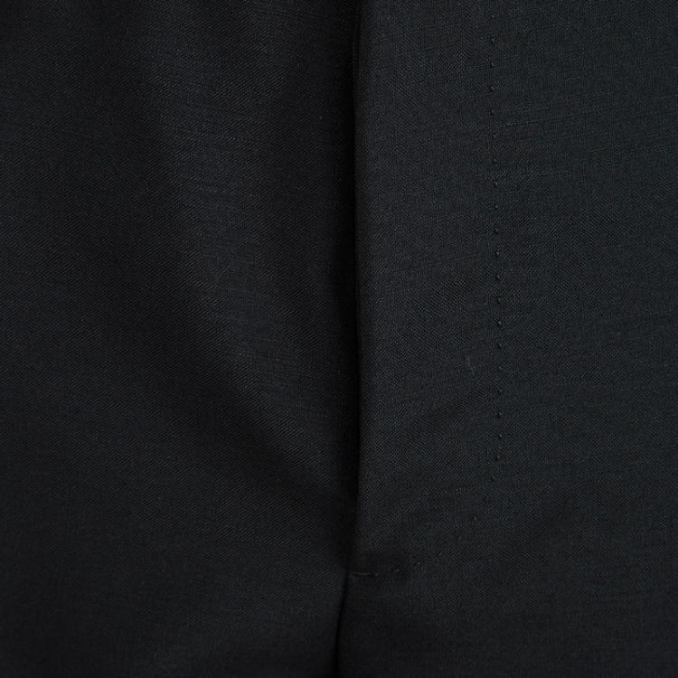 Pre Owned Roberto Cavalli Black Wool Tuxedo Suit L