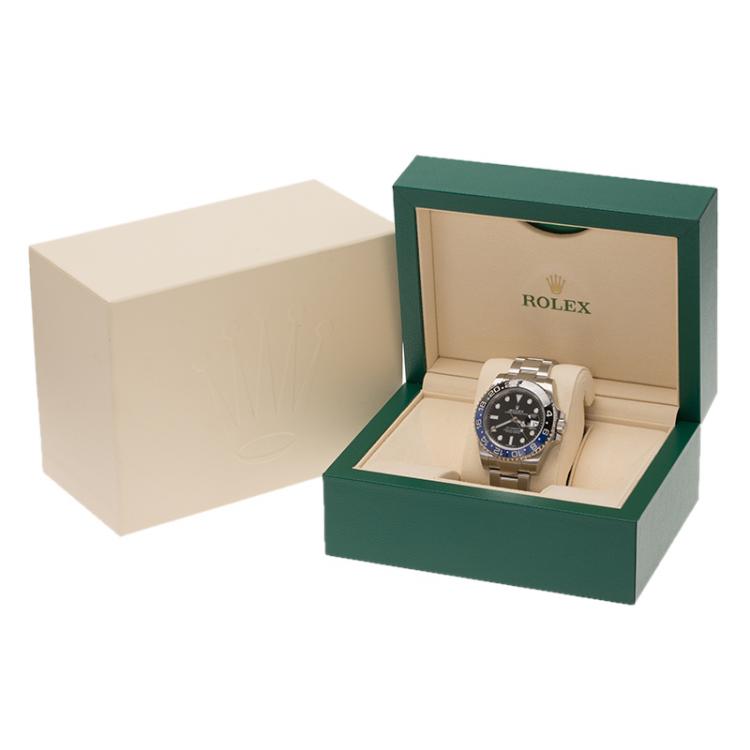 Pre Owned Rolex Black Stainless Steel GMT Master II Men's Wristwatch  40MM