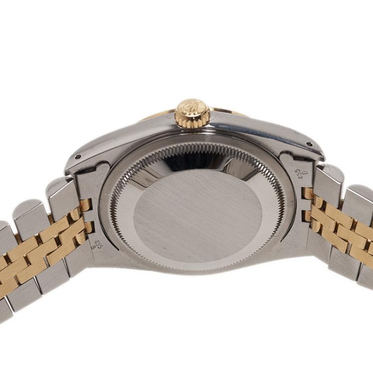 Pre Owned Rolex Gold Stainless Steel and Yellow Gold Datejust Men's Wristwatch 36MM