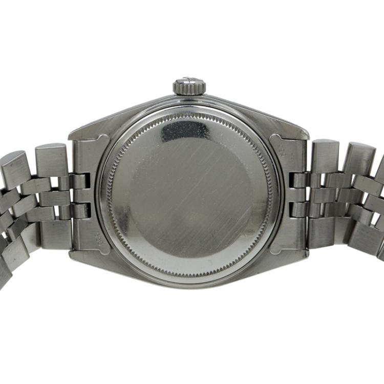 Pre Owned Rolex Blue Stainless Steel Datejust Men's Wristwatch 36MM