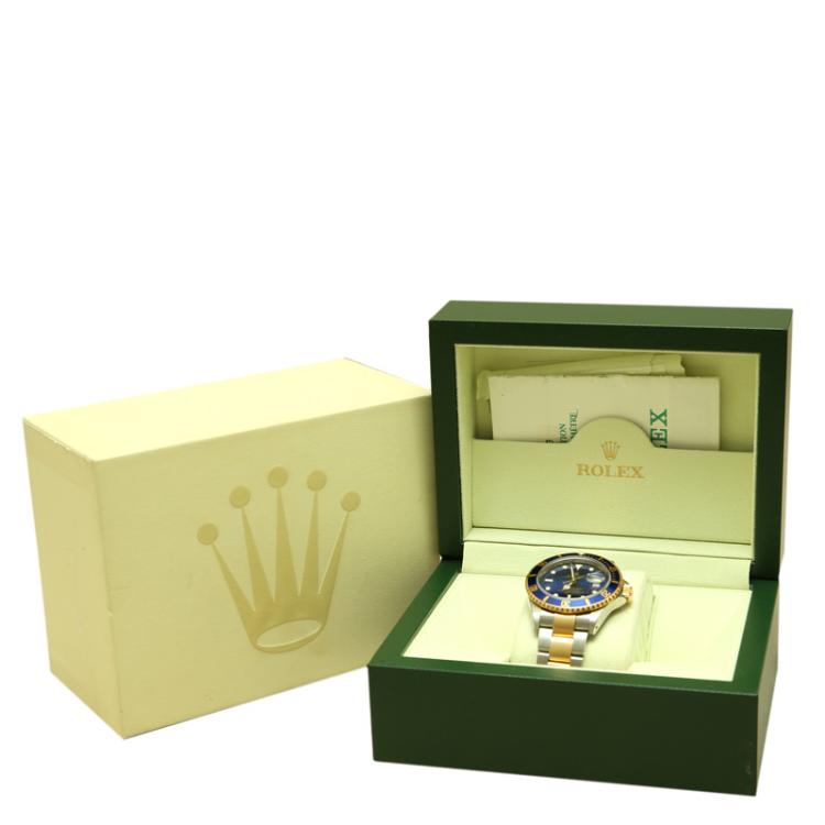 Pre Owned Rolex Blue Stainless Steel Submariner Men's Wristwatch 40MM
