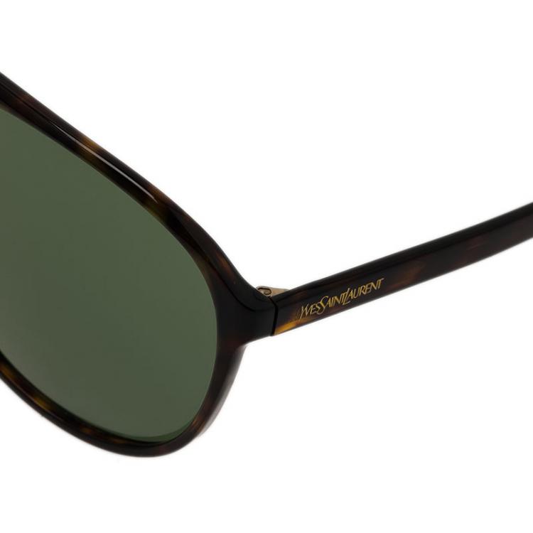 Pre Owned Saint Laurent Paris Tortoise 2361 Aviators 