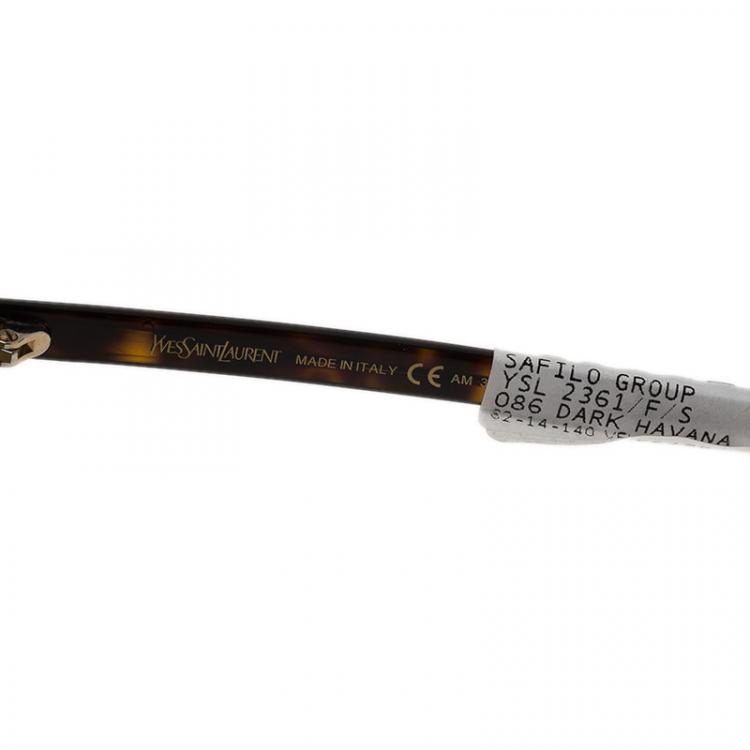 Pre Owned Saint Laurent Paris Tortoise 2361 Aviators 