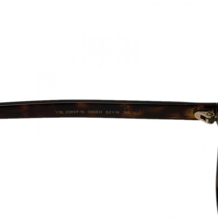 Pre Owned Saint Laurent Paris Tortoise 2361 Aviators 