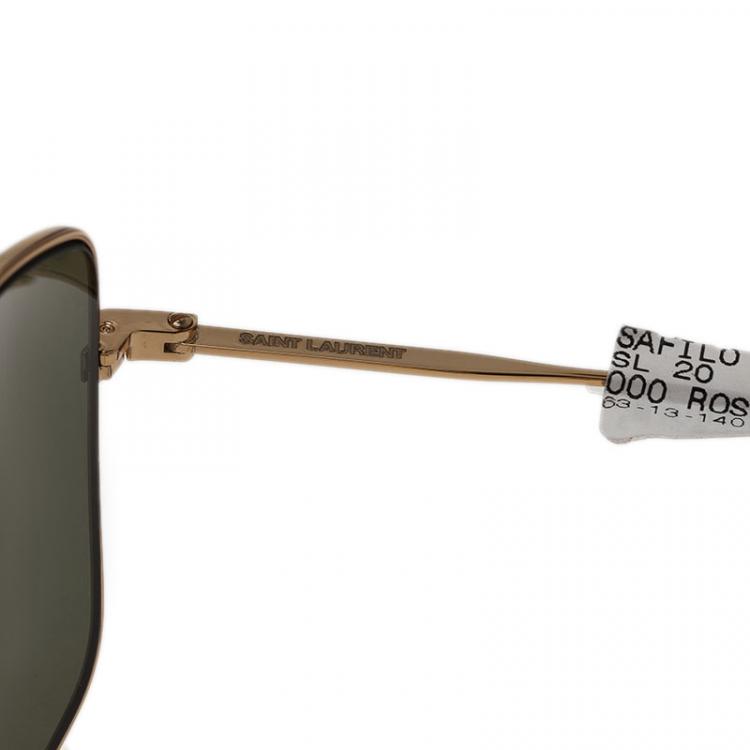 Pre Owned Saint Laurent Paris Gold SL 20 Aviators