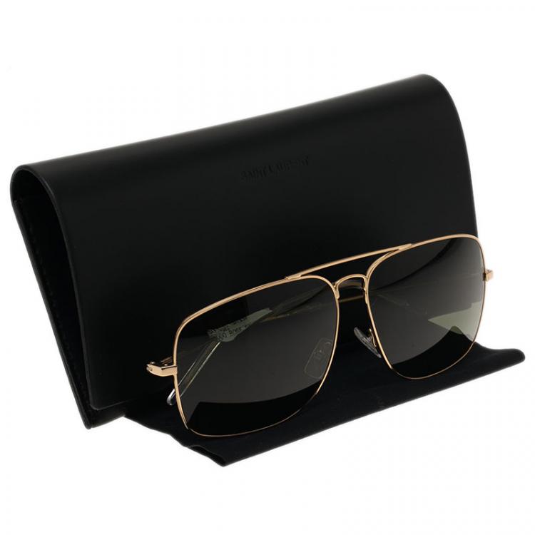 Pre Owned Saint Laurent Paris Gold SL 20 Aviators