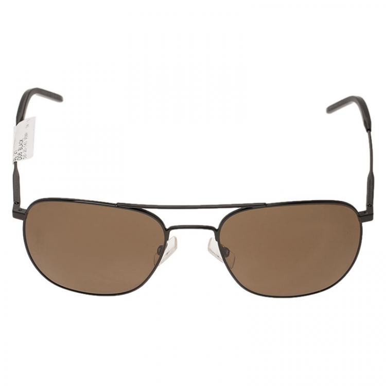 Pre Owned Saint Laurent Paris Black 006EW Round Aviators 