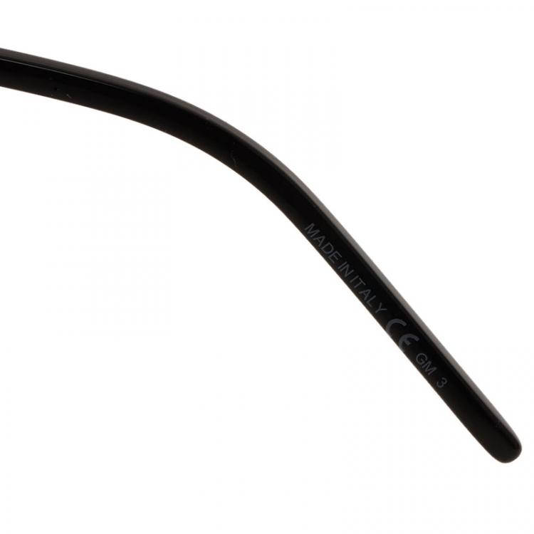 Pre Owned Saint Laurent Paris Black 006EW Round Aviators 