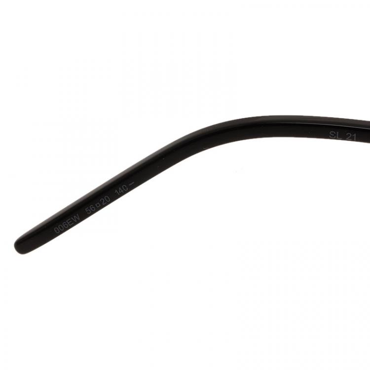 Pre Owned Saint Laurent Paris Black 006EW Round Aviators 