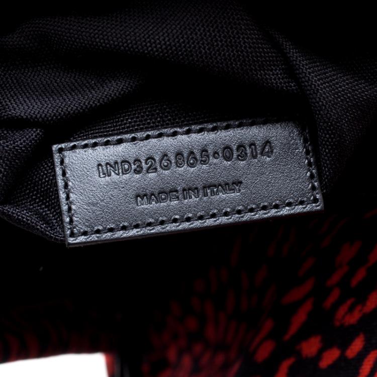 Pre Owned Saint Laurent Paris Black/Red Printed Canvas Hunting Backpack
