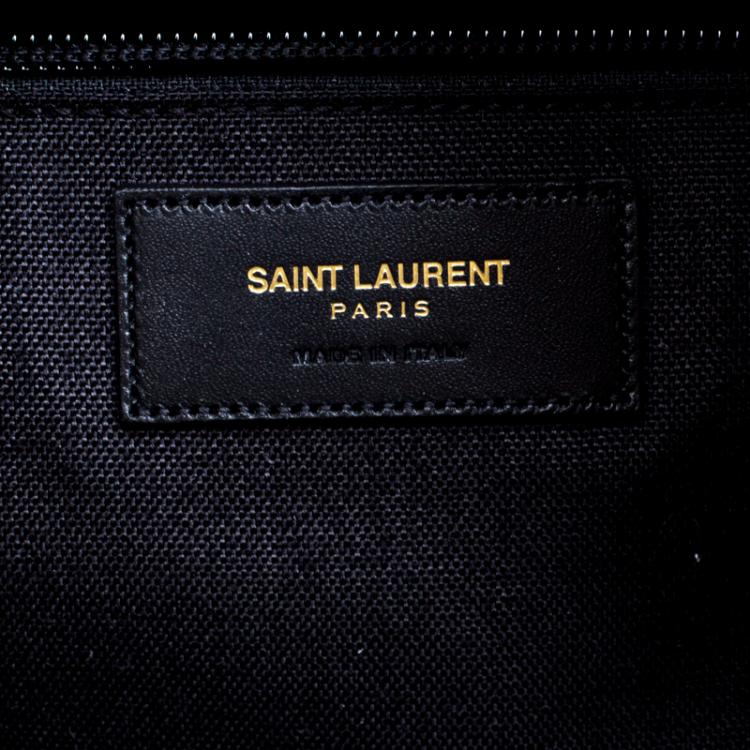 Pre Owned Saint Laurent Paris Black/Red Printed Canvas Hunting Backpack