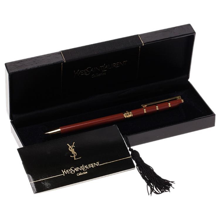 Pre Owned Saint Laurent Paris Peach Resin 006 Rollerball Pen