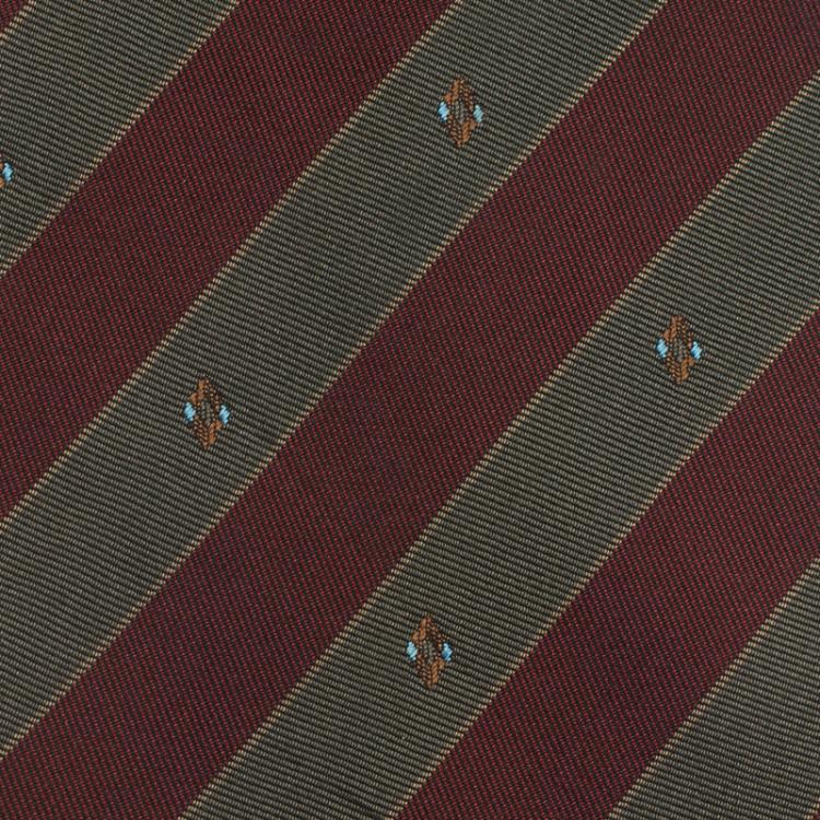 Pre Owned Saint Laurent Paris Red and Green Striped Silk Tie