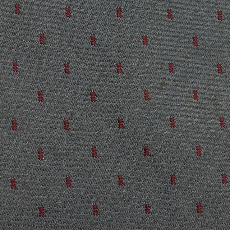 Pre Owned Saint Laurent Paris Grey and Red Dotted Silk Tie