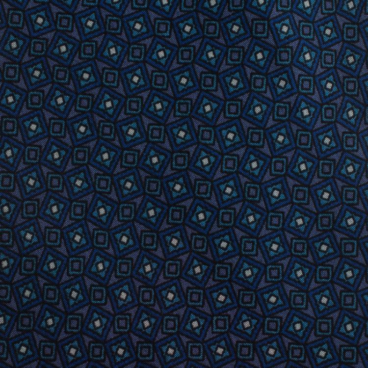 Pre Owned Saint Laurent Paris Blue Printed Silk Tie