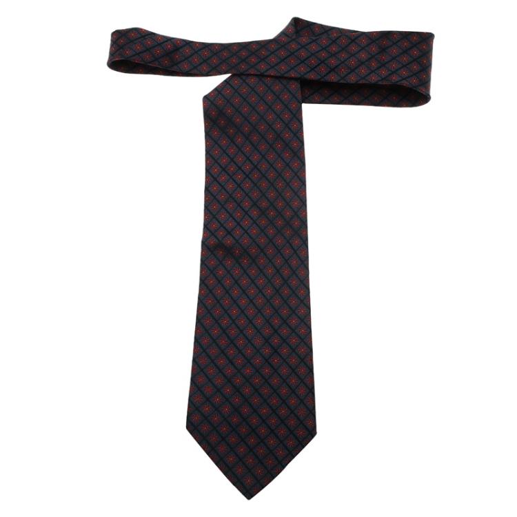 Pre Owned Saint Laurent Paris Blue and Red Floral Silk Tie