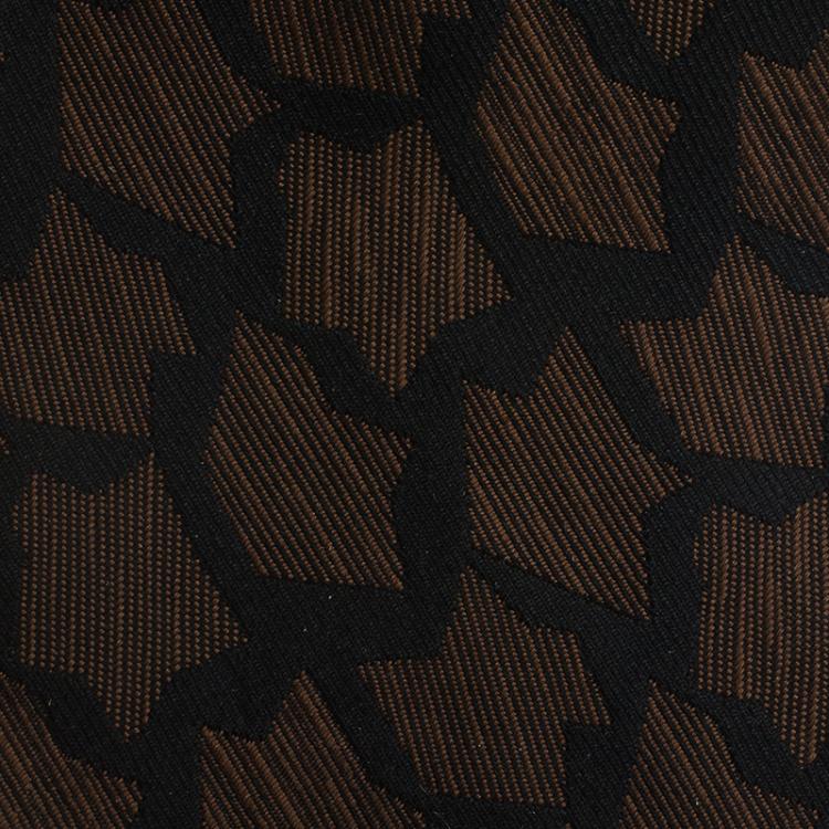 Pre Owned Saint Laurent Paris Brown and Black Woven Silk Tie