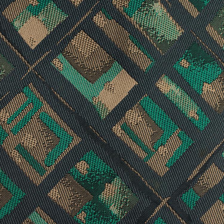 Pre Owned Saint Laurent Paris Green and Blue Woven Silk Tie
