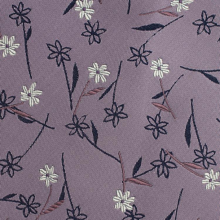 Pre Owned Saint Laurent Paris Purple Floral Woven Silk Tie
