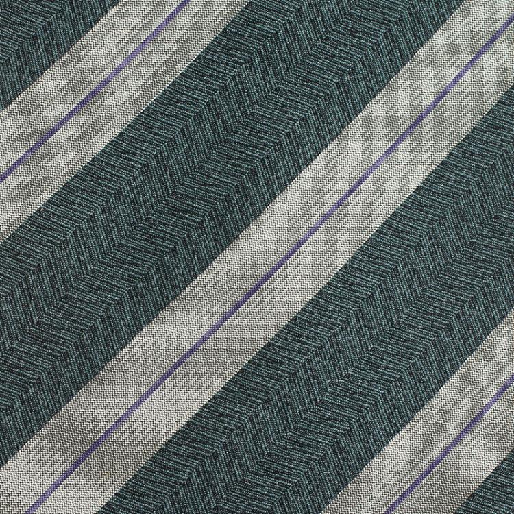 Pre Owned Saint Laurent Paris Grey and Blue Striped Silk Tie