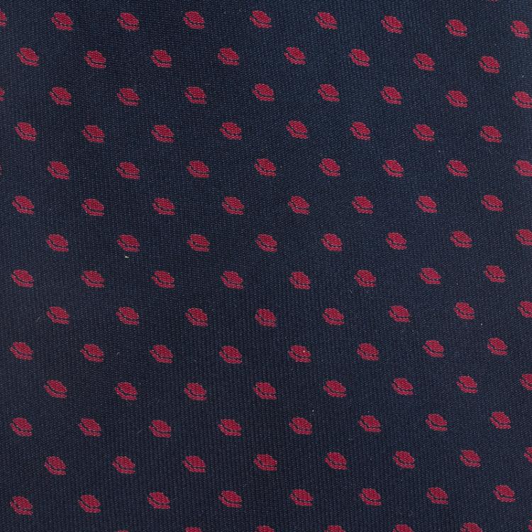 Pre Owned Saint Laurent Paris Blue and Pink Polka Dot Silk Tie