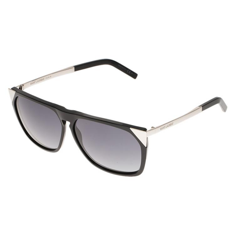 Pre Owned Saint Laurent Paris Black and Silver SL31 Wayfarers