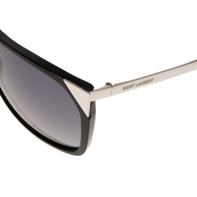 Pre Owned Saint Laurent Paris Black and Silver SL31 Wayfarers