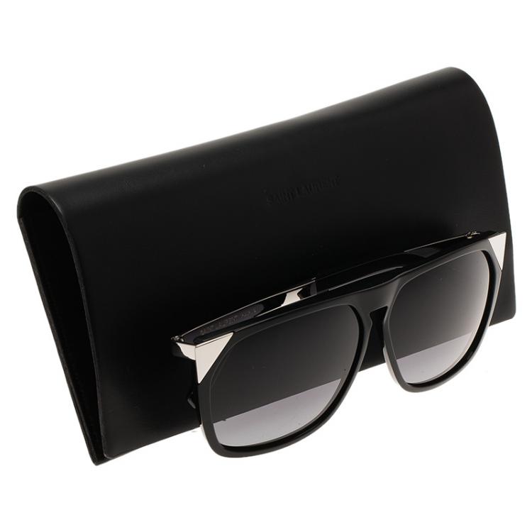 Pre Owned Saint Laurent Paris Black and Silver SL31 Wayfarers