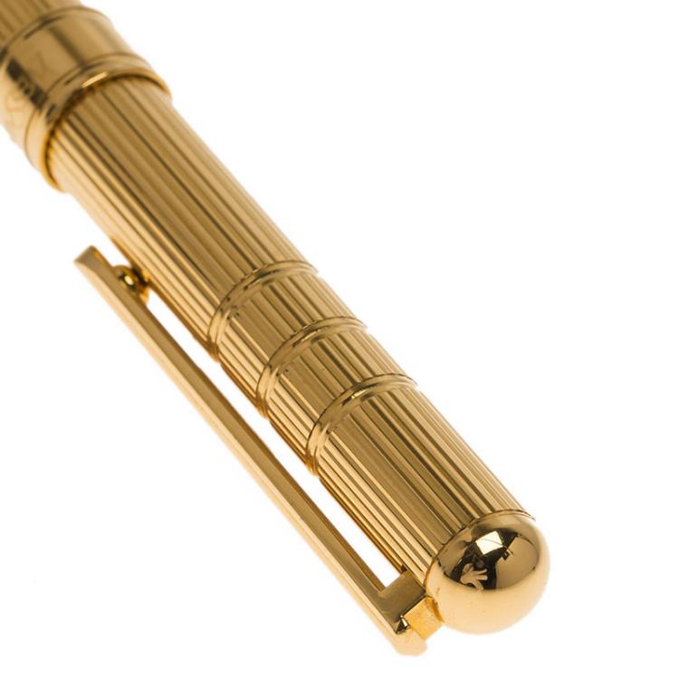 Pre Owned Saint Laurent Paris Gold-Plated Stainless Steel Classic Rollerball Pen