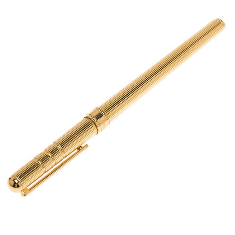 Pre Owned Saint Laurent Paris Gold-Plated Stainless Steel Classic Rollerball Pen
