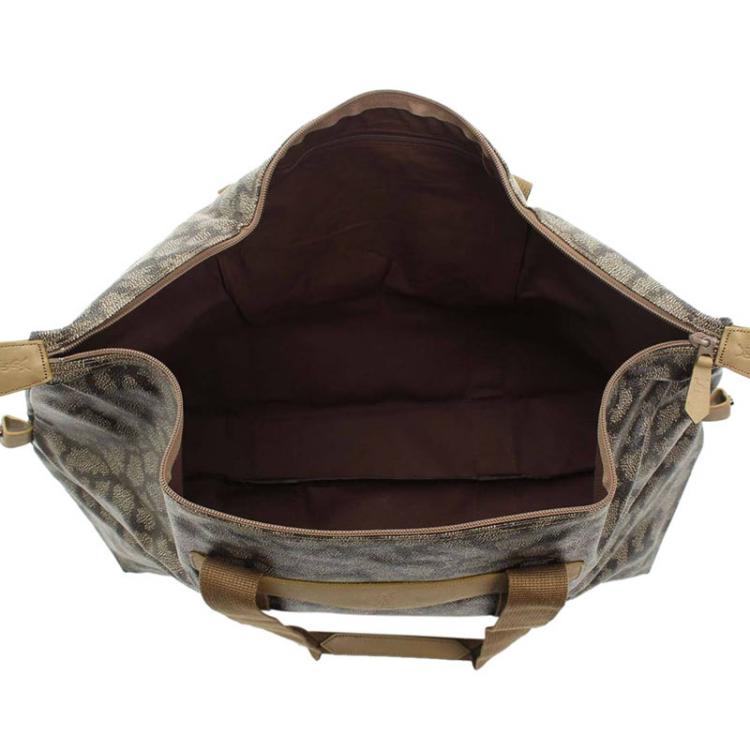 Pre Owned Saint Laurent Paris Grey/Brown Coated Canvas Duffel Bag