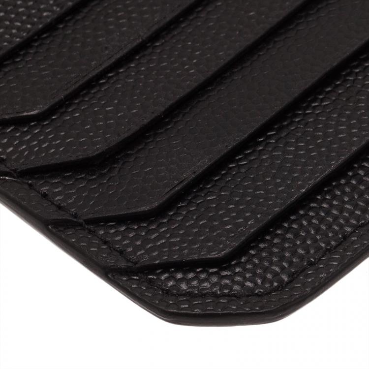 Pre Owned Saint Laurent Paris Black Zipped Leather Card Holder