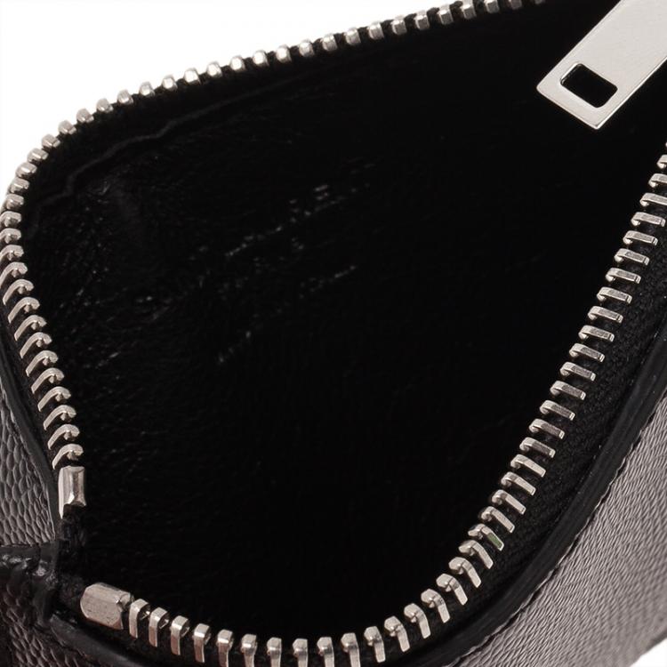 Pre Owned Saint Laurent Paris Black Zipped Leather Card Holder