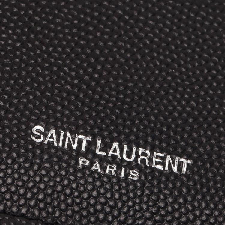 Pre Owned Saint Laurent Paris Black Zipped Leather Card Holder