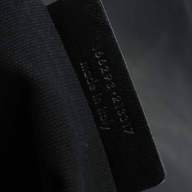 Pre Owned Saint Laurent Paris Black Leather Logo Messenger Bag