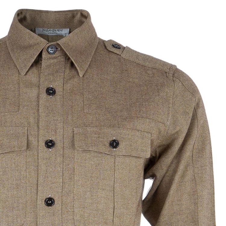 Pre Owned Saint Laurent Paris Men's Paris Beige Shirt S