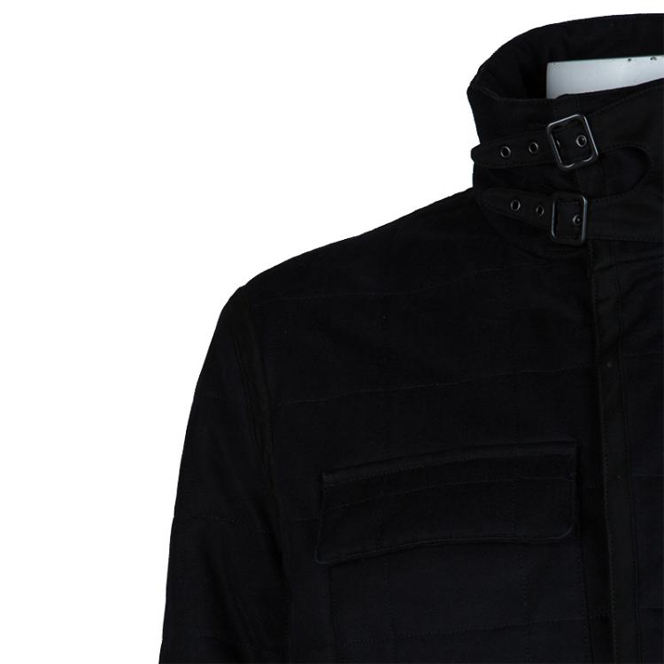Pre Owned Saint Laurent Paris Black Quilted Jacket L