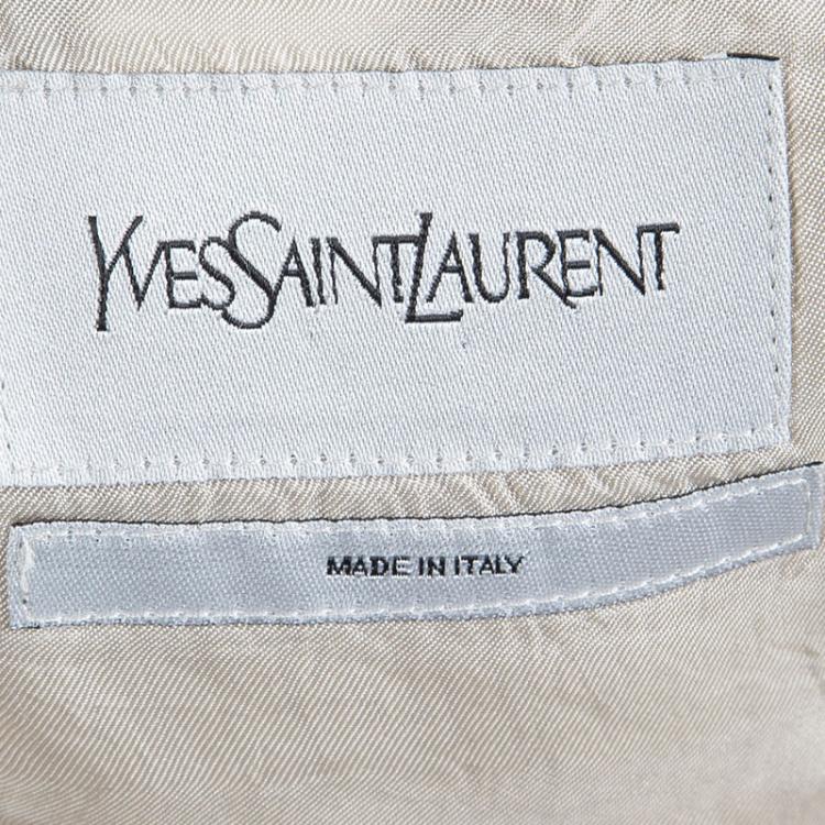 Pre Owned Saint Laurent Paris Khaki Linen Utility Jacket M